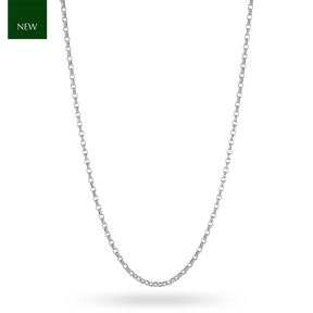 18ct White Gold 16-18" Diamond Cut Belcher Chain