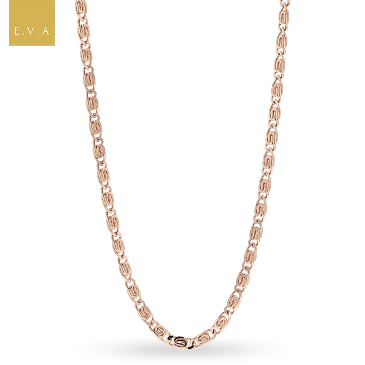 9ct Rose Gold Scroll Link Chain