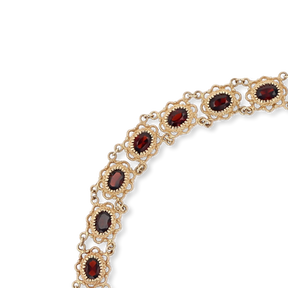 9ct Yellow Gold Victorian Style Garnet Bracelet