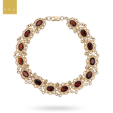 9ct Yellow Gold Victorian Style Garnet Bracelet