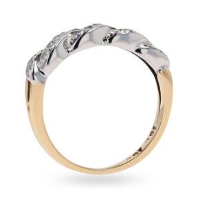 18ct Yellow Gold Diamond Weave Band Ring