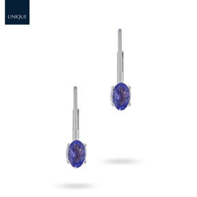 14ct White Gold Tanzanite Set Drop Earrings