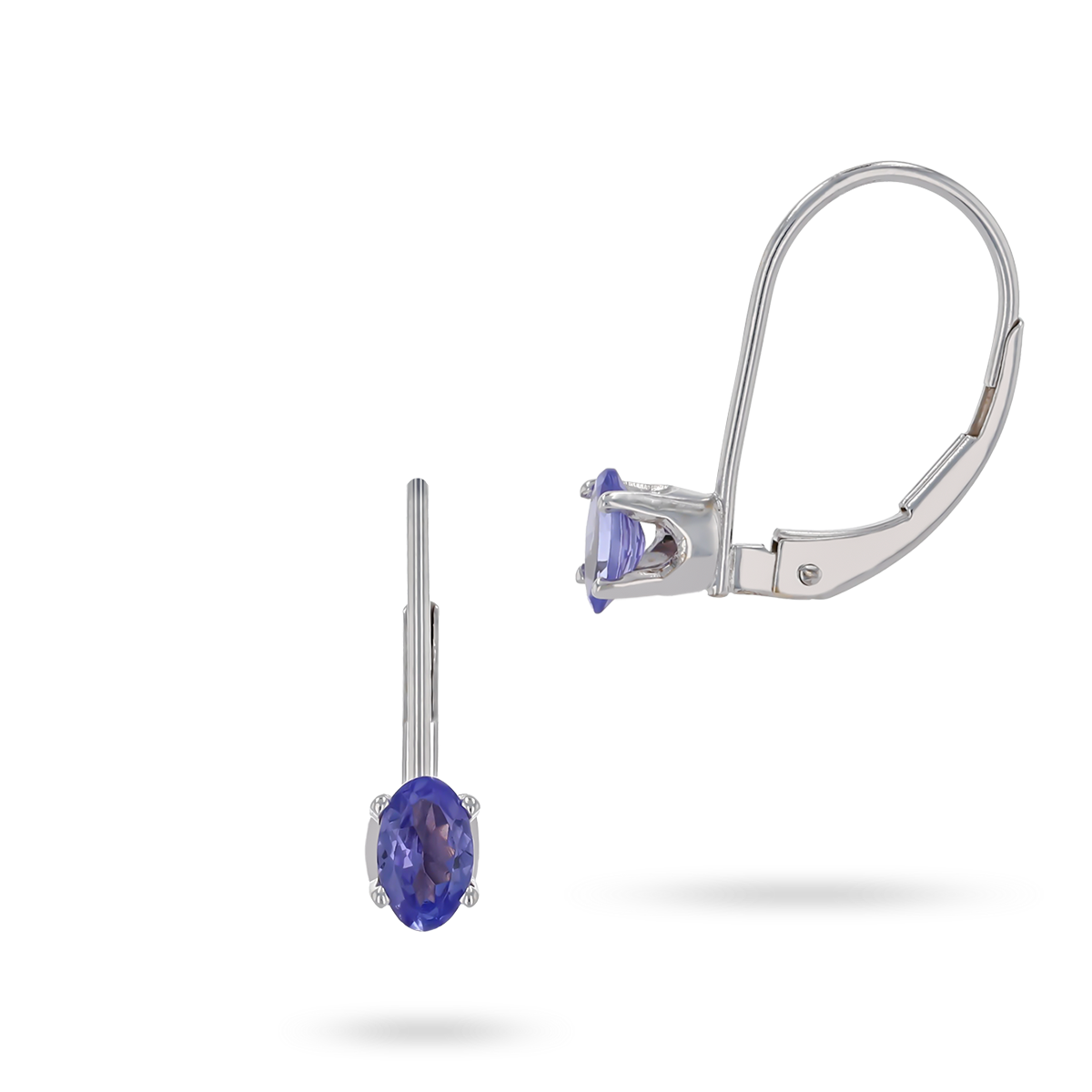 14ct White Gold Tanzanite Set Drop Earrings