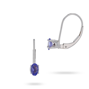 14ct White Gold Tanzanite Set Drop Earrings