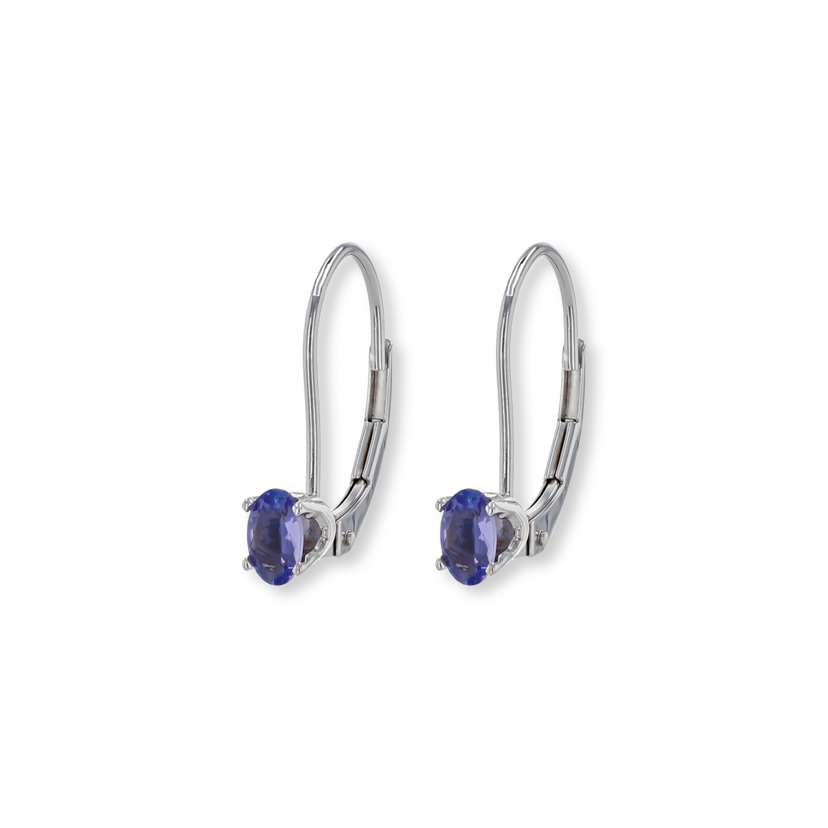 14ct White Gold Tanzanite Set Drop Earrings