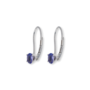 14ct White Gold Tanzanite Set Drop Earrings