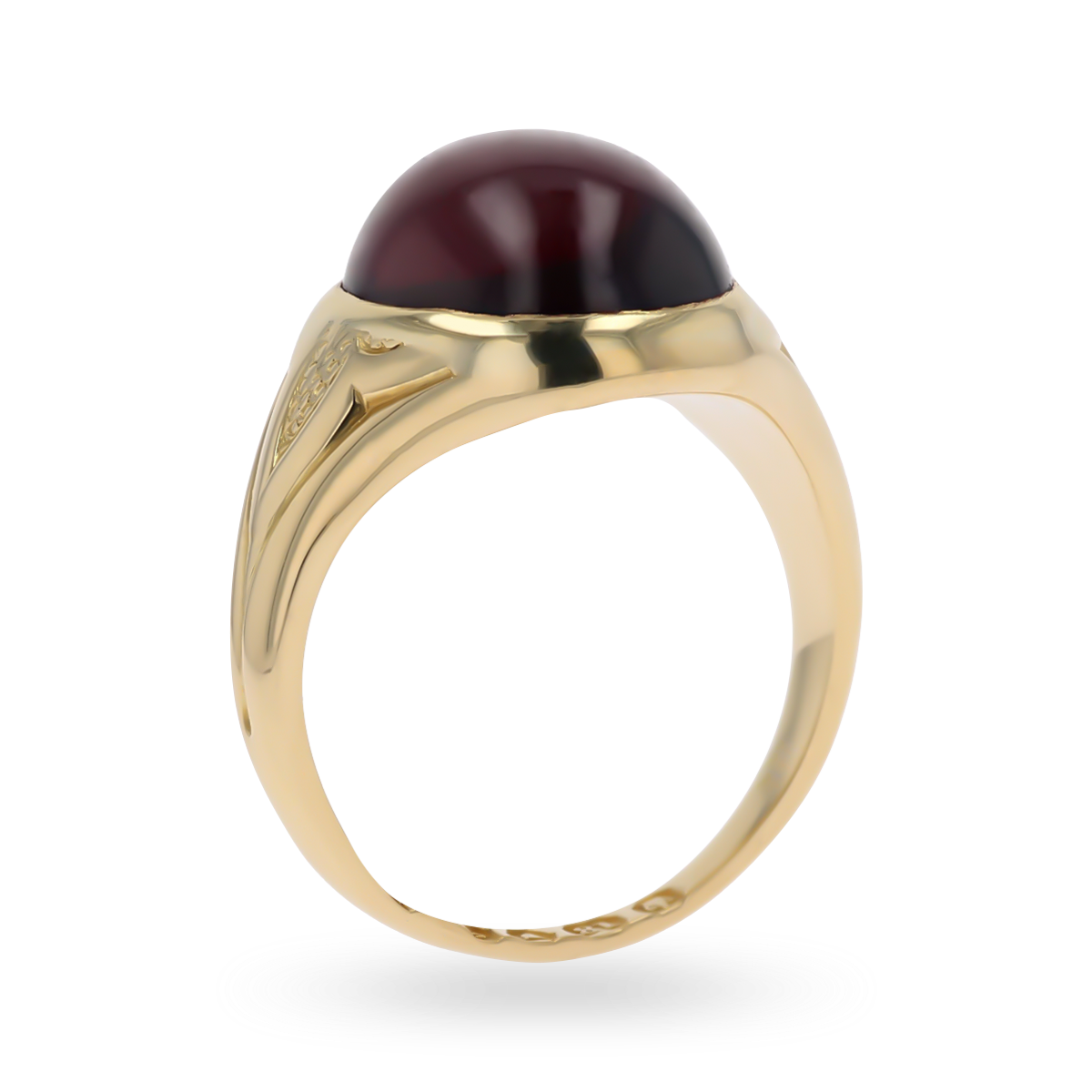 18ct Yellow Gold Antique Cabochon Garnet Victorian Signet Ring