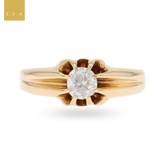 18ct Yellow Gold Old Cut Diamond Set Gypsy Ring