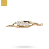 14ct Yellow Gold Triple Cultured Pearl Brooch