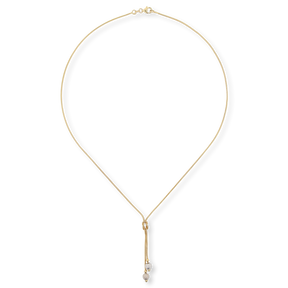 9ct Yellow & White Gold Snake Reef Knot Beaded Necklace