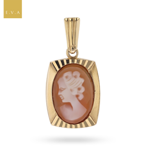9ct Yellow Gold Cameo Pendant By Georg Jensen