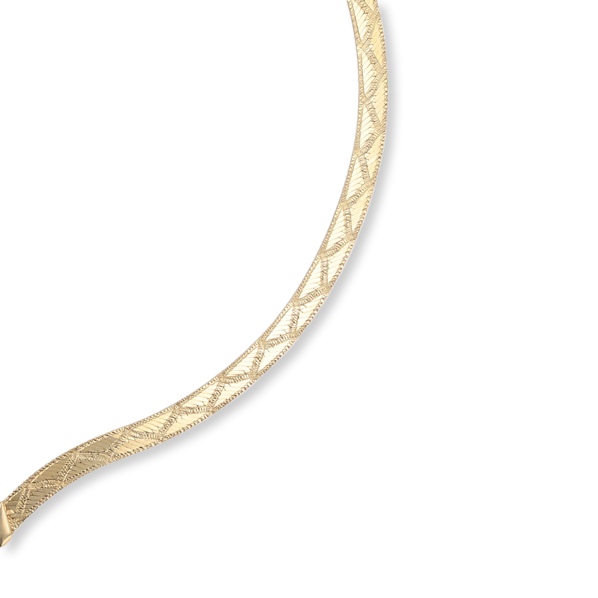 9ct Yellow Gold Two Way Herringbone V-Shape Collarette Necklace