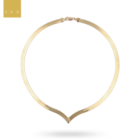 9ct Yellow Gold Two Way Herringbone V-Shape Collarette Necklace