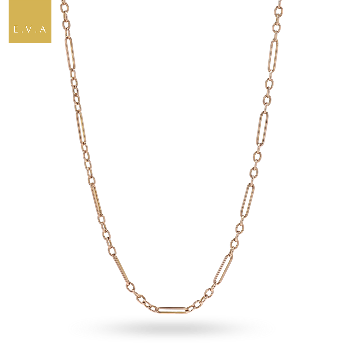 9ct Rose Gold Antique Figaro Necklace By Charles Daniel Broughton