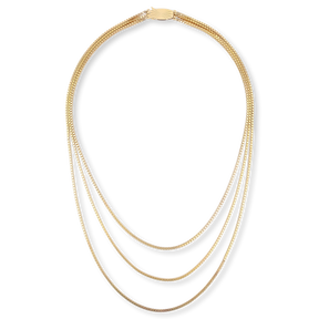 9ct Yellow Gold Triple Venetian Box Link Necklace