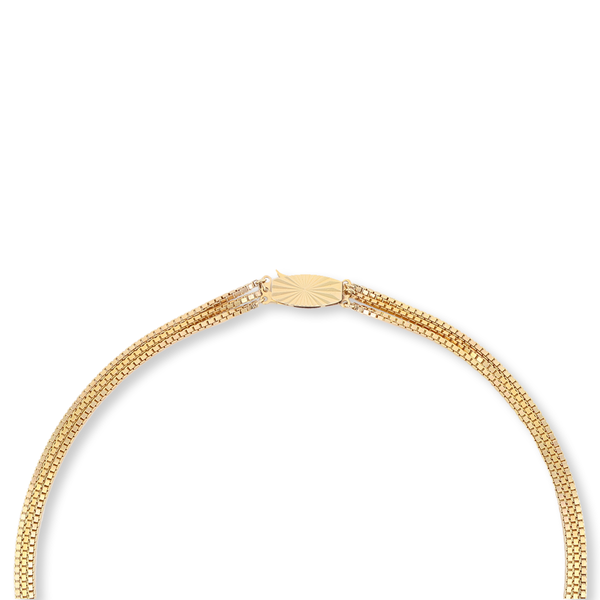 9ct Yellow Gold Triple Venetian Box Link Necklace