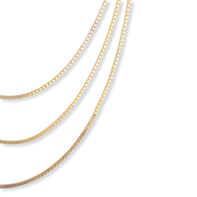 9ct Yellow Gold Triple Venetian Box Link Necklace