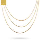 9ct Yellow Gold Triple Venetian Box Link Necklace