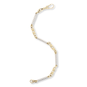 9ct Yellow & White Gold Twisted Bar & Lover’s Knot Link Bracelet