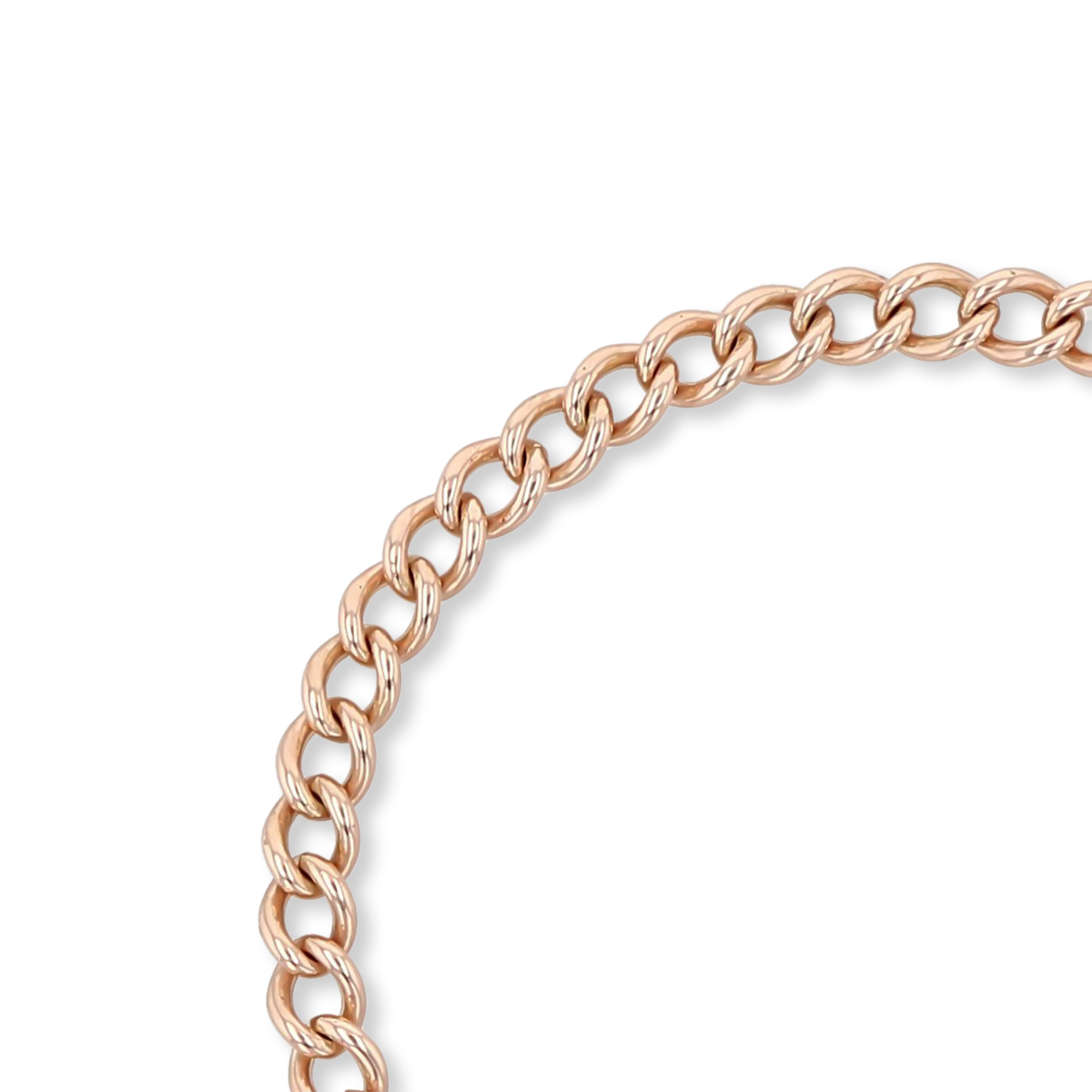 9ct Rose Gold Curb Charm Bracelet