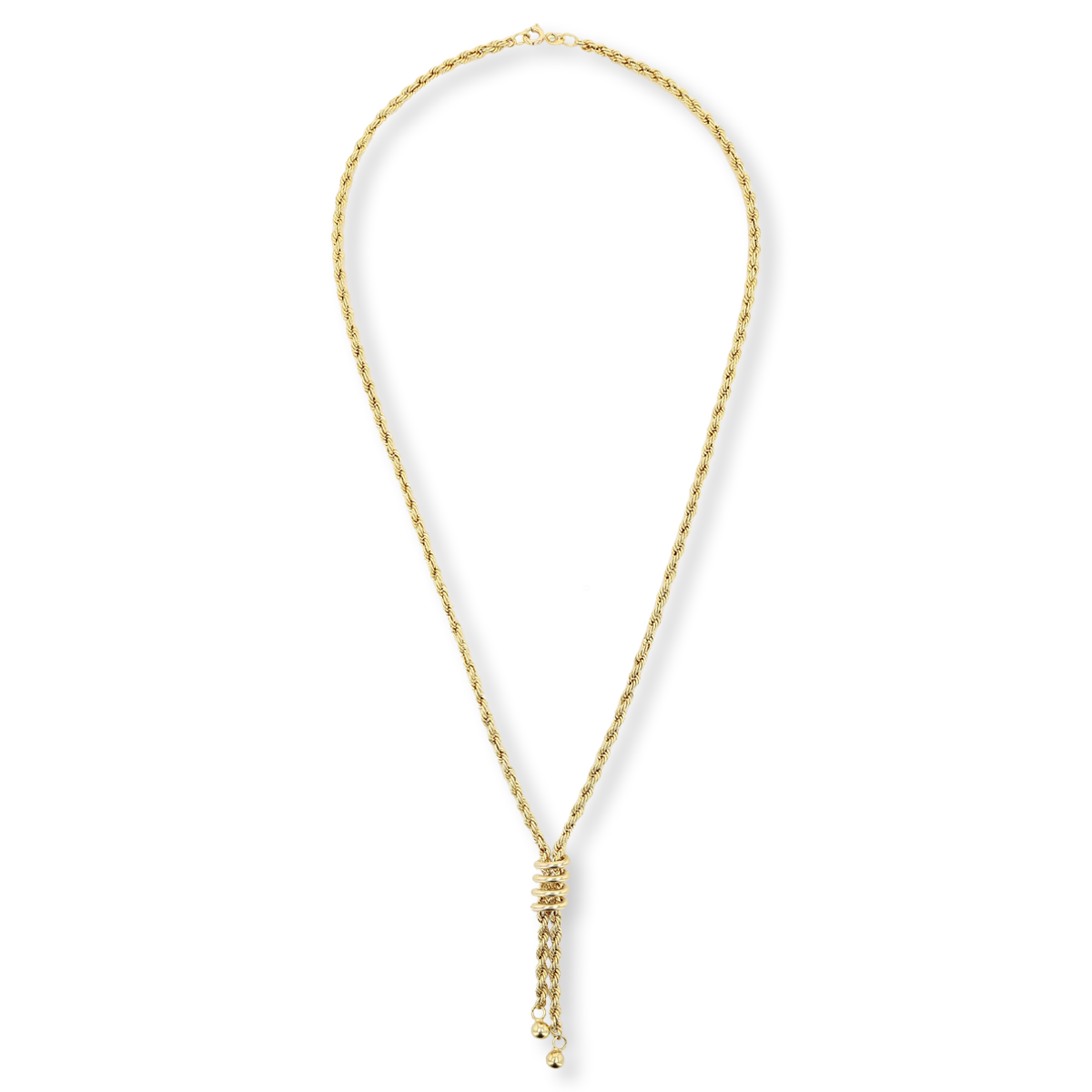 9ct Yellow Gold Rope Tassel Necklace