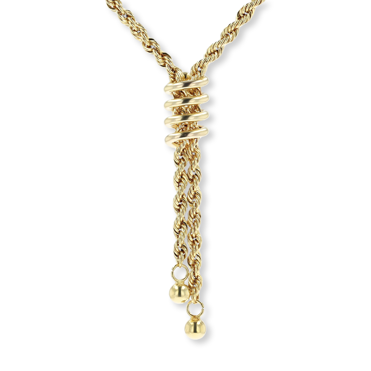 9ct Yellow Gold Rope Tassel Necklace