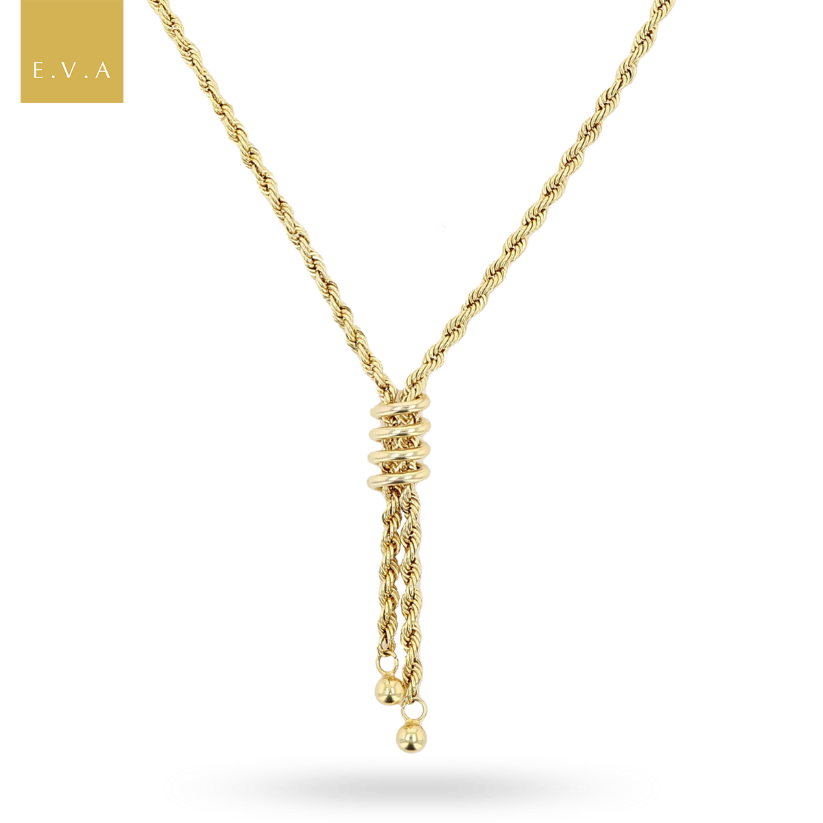 9ct Yellow Gold Rope Tassel Necklace