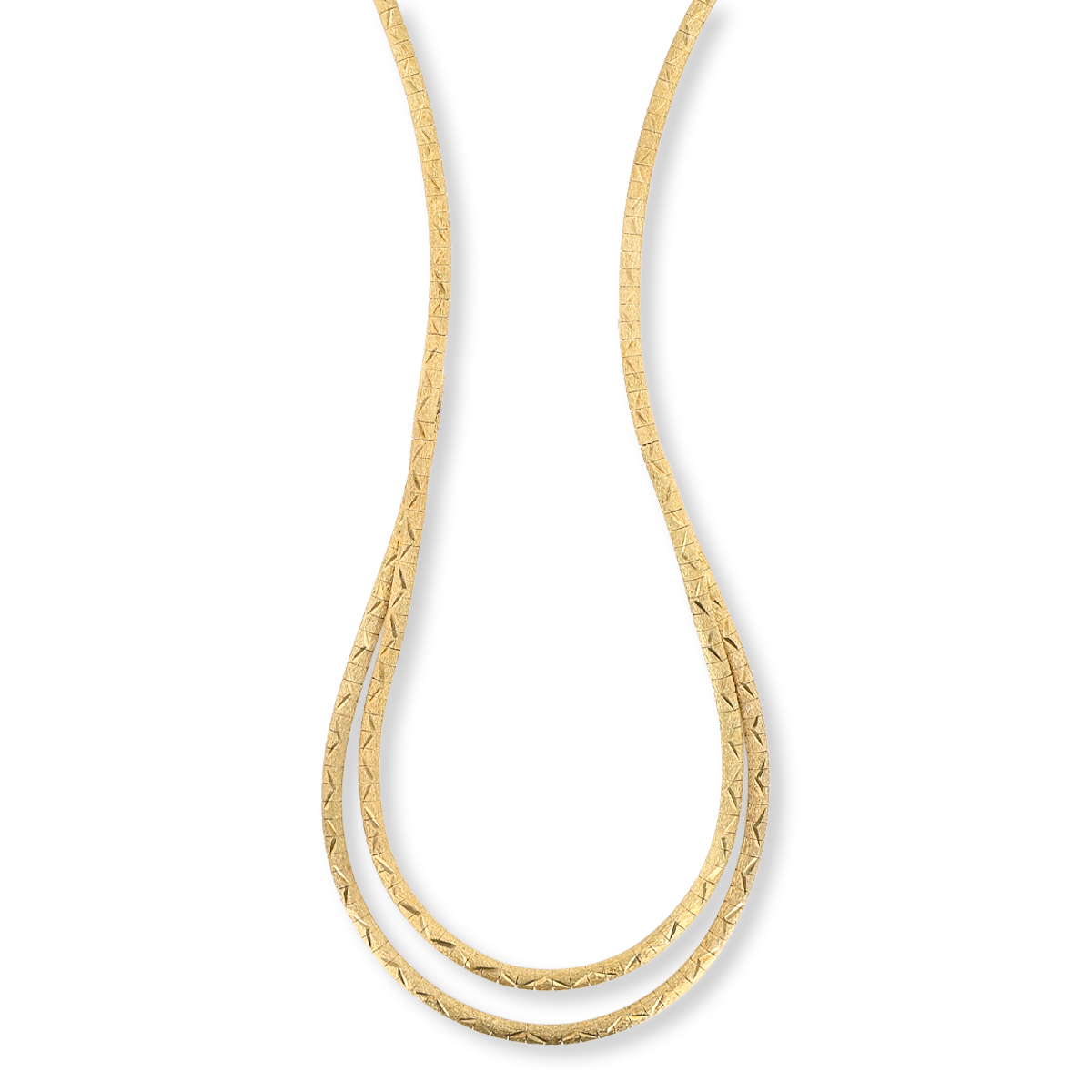 9ct Yellow Gold Two Strand Diamond Cut Collarette Necklace