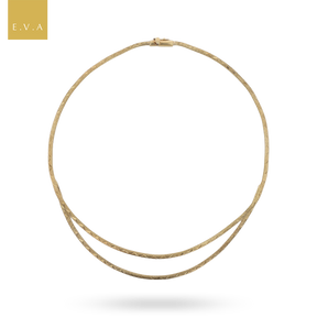 9ct Yellow Gold Two Strand Diamond Cut Collarette Necklace