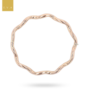 9ct Rose Gold Wavy Hinged Bangle