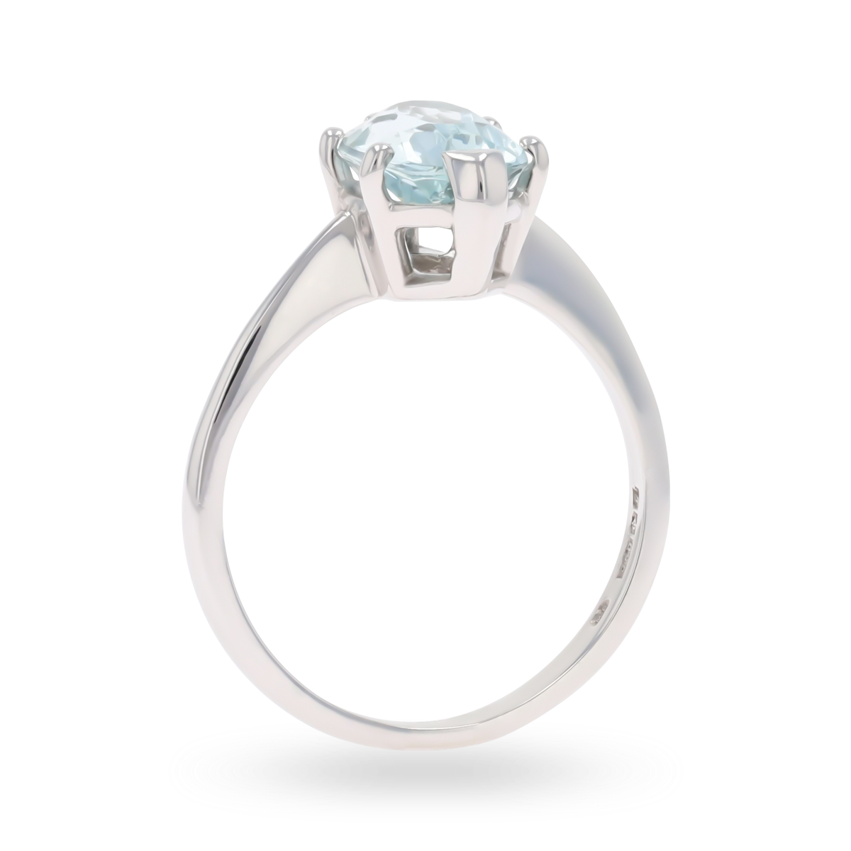 Platinum Marquise Cut Aquamarine Solitaire Ring