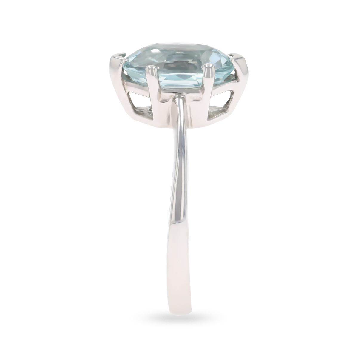 Platinum Marquise Cut Aquamarine Solitaire Ring