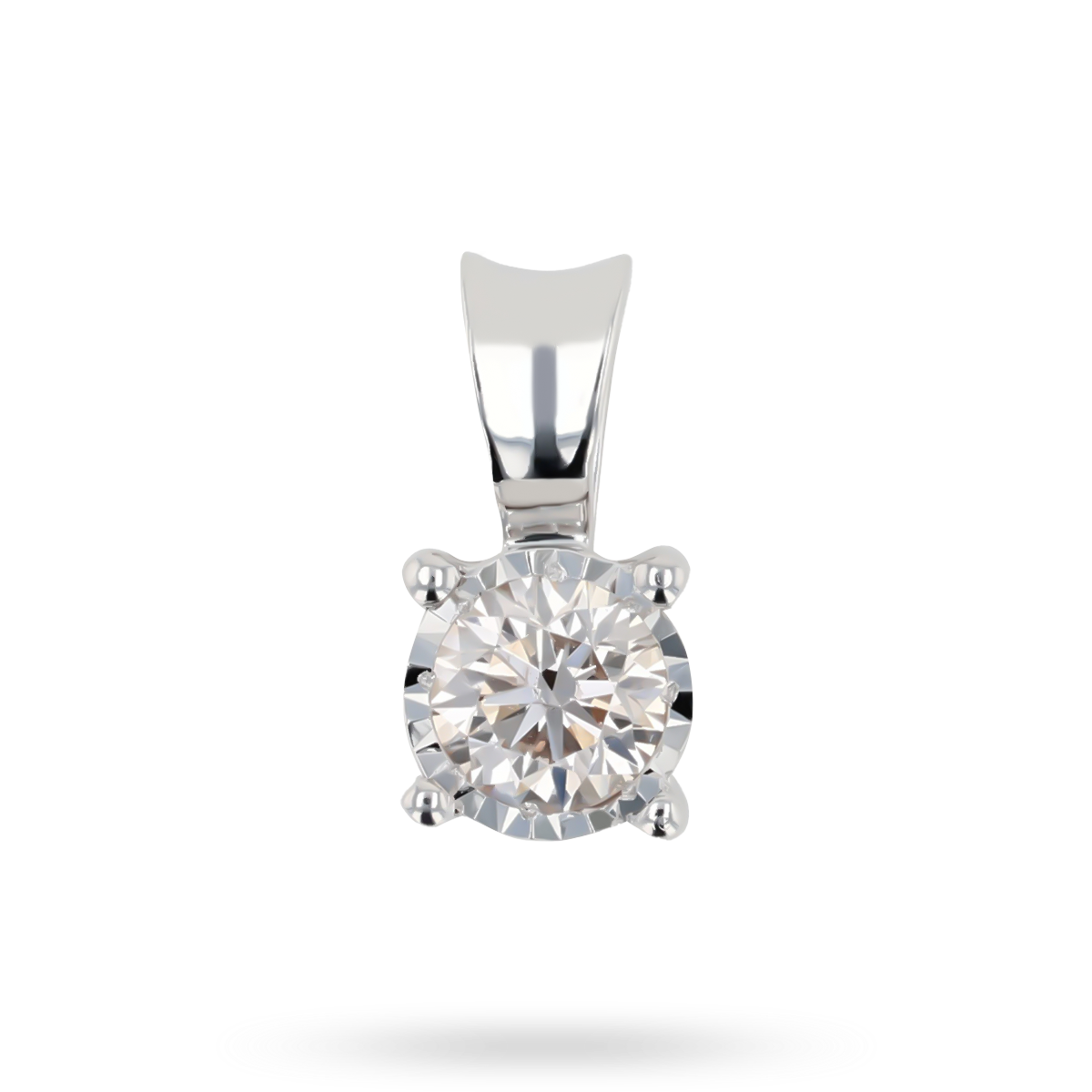 9ct White Gold Illusion Set 0.26ct Diamond Solitaire Pendant