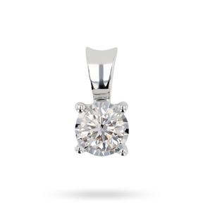 9ct White Gold Illusion Set 0.26ct Diamond Solitaire Pendant