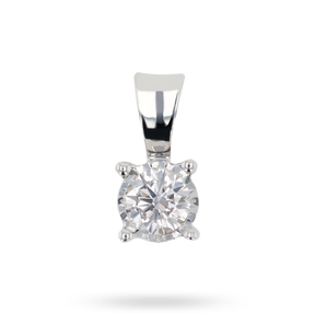 9ct White Gold Illusion Set 0.21ct Diamond Solitaire Pendant