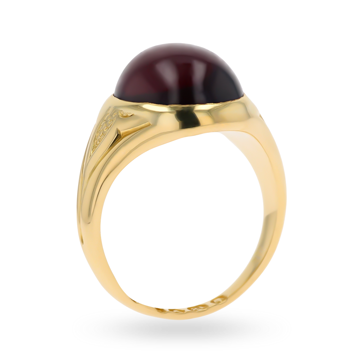 18ct Yellow Gold Antique Cabochon Garnet Victorian Signet Ring