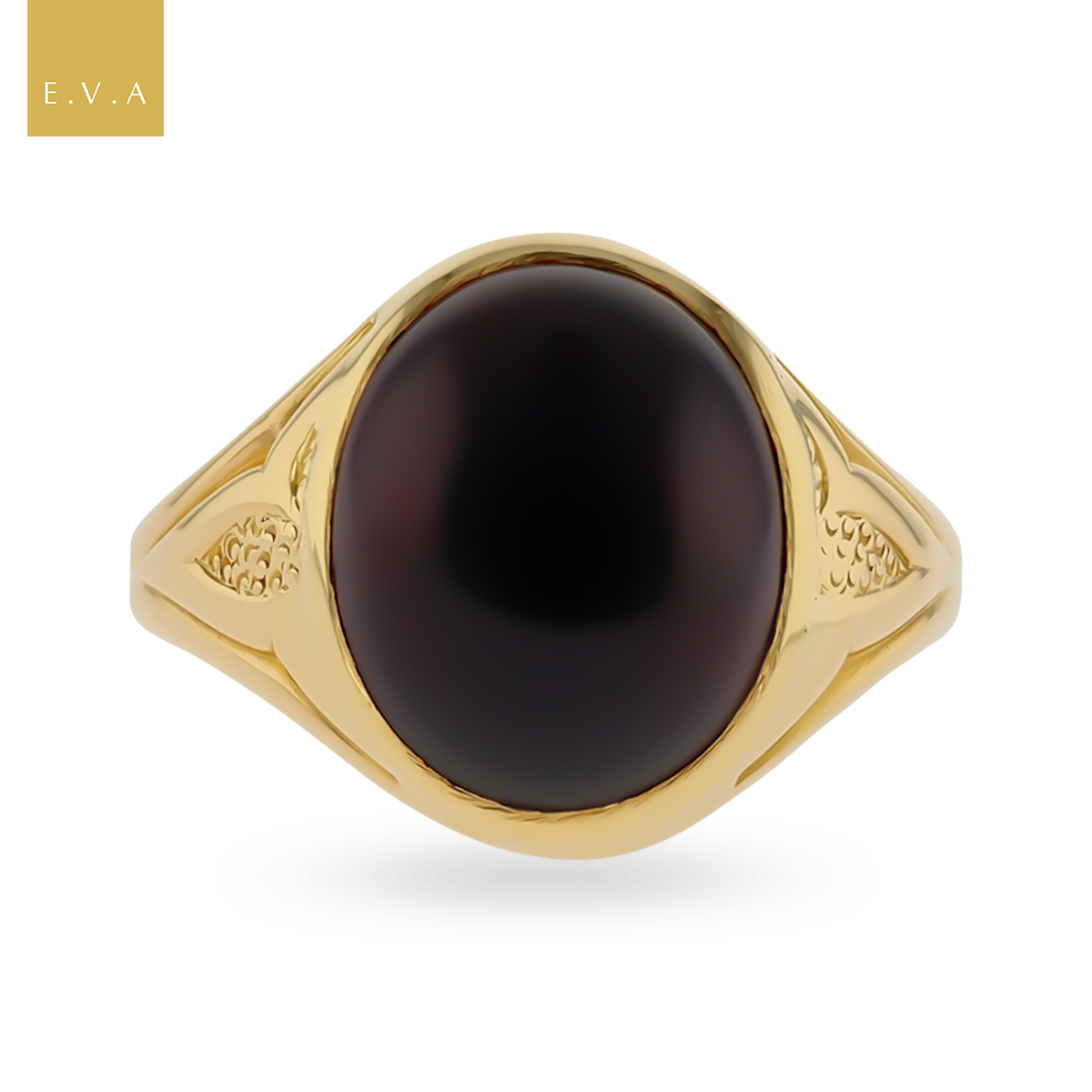18ct Yellow Gold Antique Cabochon Garnet Victorian Signet Ring