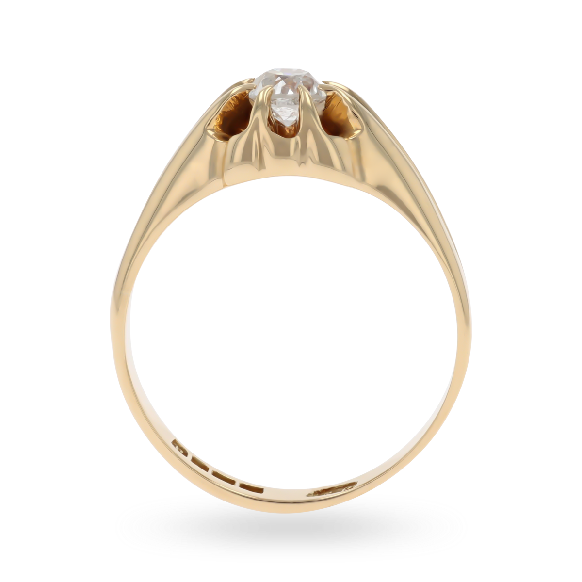 18ct Yellow Gold Old Cut Diamond Set Gypsy Ring