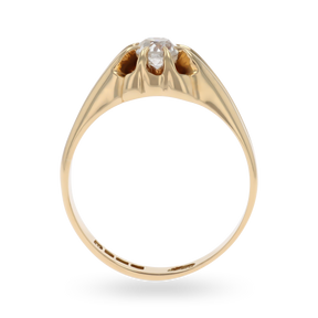18ct Yellow Gold Old Cut Diamond Set Gypsy Ring