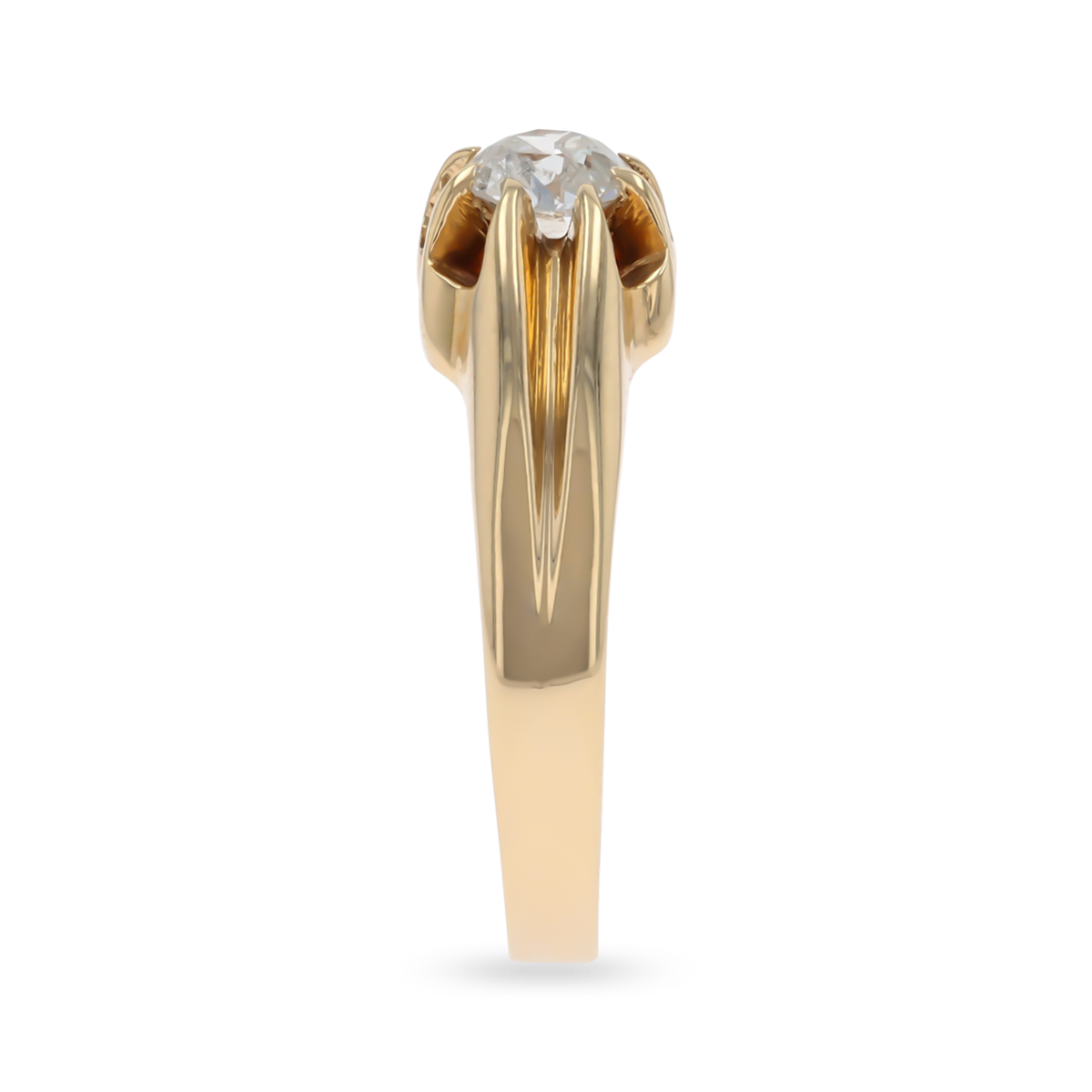 18ct Yellow Gold Old Cut Diamond Set Gypsy Ring