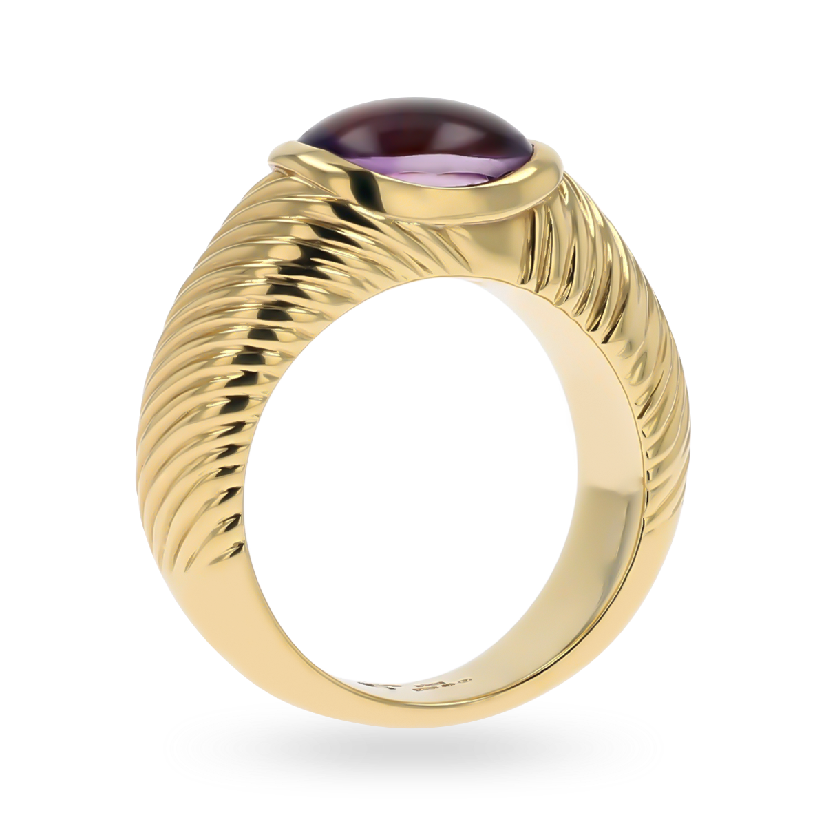 18ct Yellow Gold Amethyst Bombé Ring