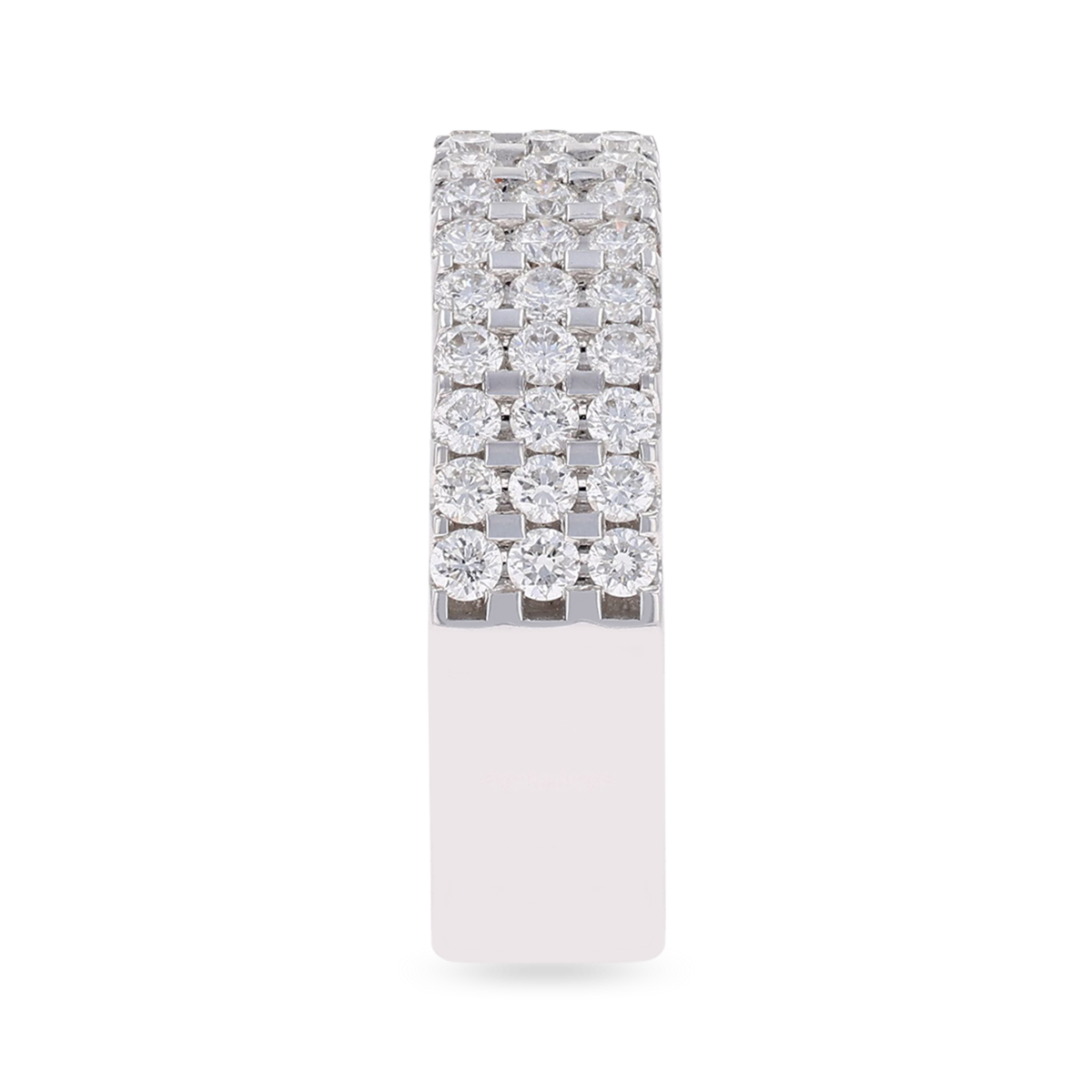 18ct White Gold Three Row Certified 1.05cts Diamond Band