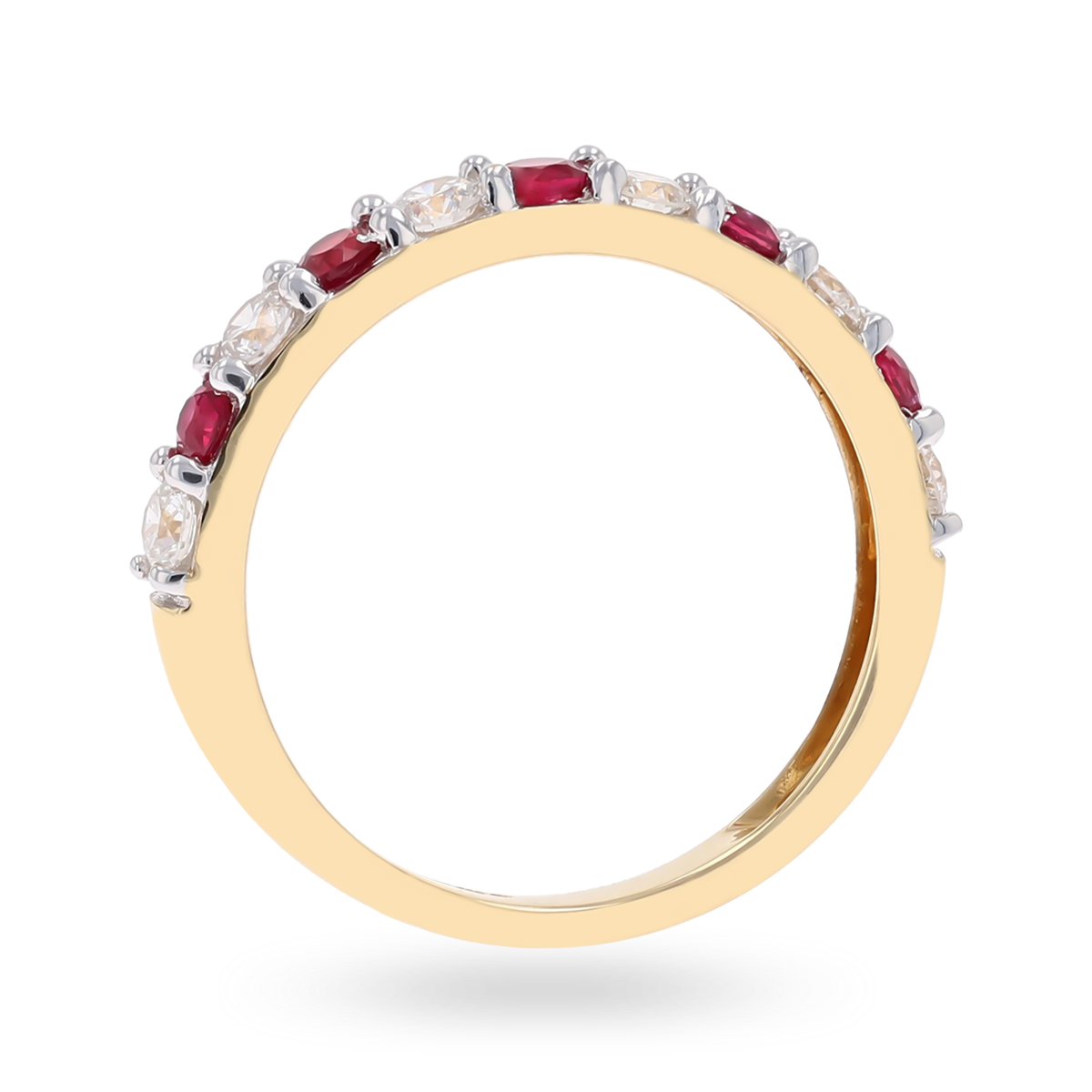 18ct Yellow Gold Ruby & 0.54cts Diamond Claw Set Eternity Ring