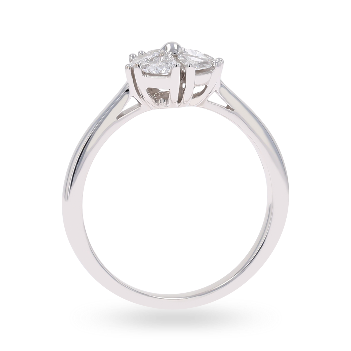 18ct White Gold Trilliant Cut 0.65ct Diamond Flower Ring