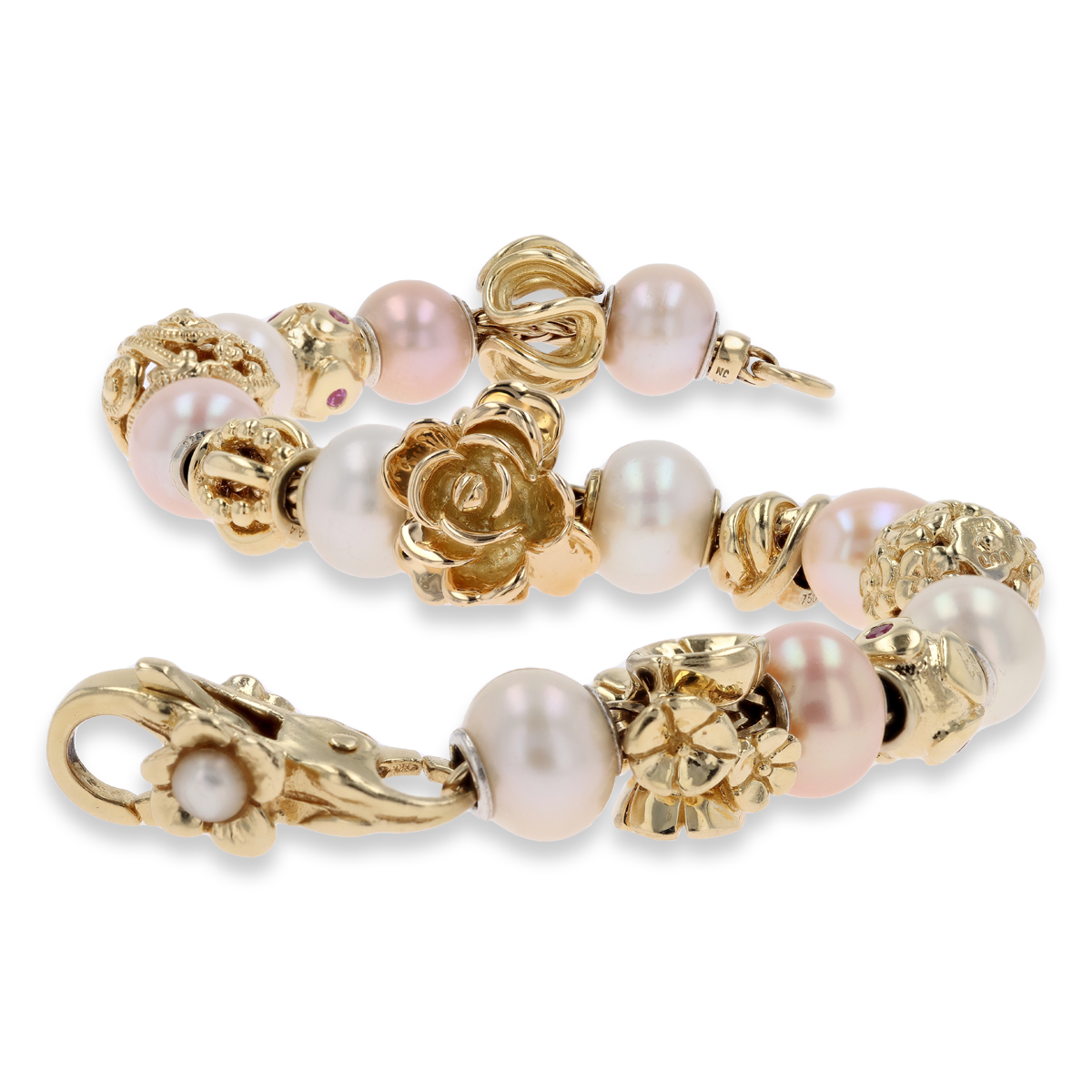 Trollbeads Exclusive 18ct Yellow Gold Rose of June on Inspiration Bracelet
