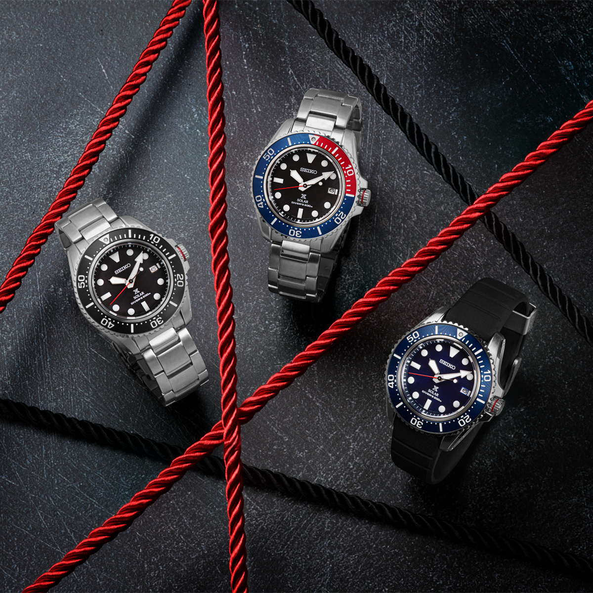 Seiko Prospex Solar Diver, Black Bezel with Stainless Steel Bracelet - SNE589P1