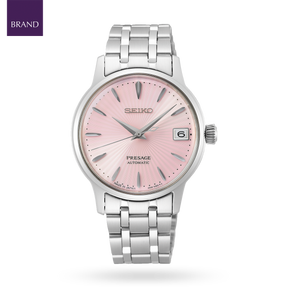 Seiko Presage Cocktail Time “Cosmopolitan”, Pink Dial with Stainless Steel Bracelet - SRP839J1