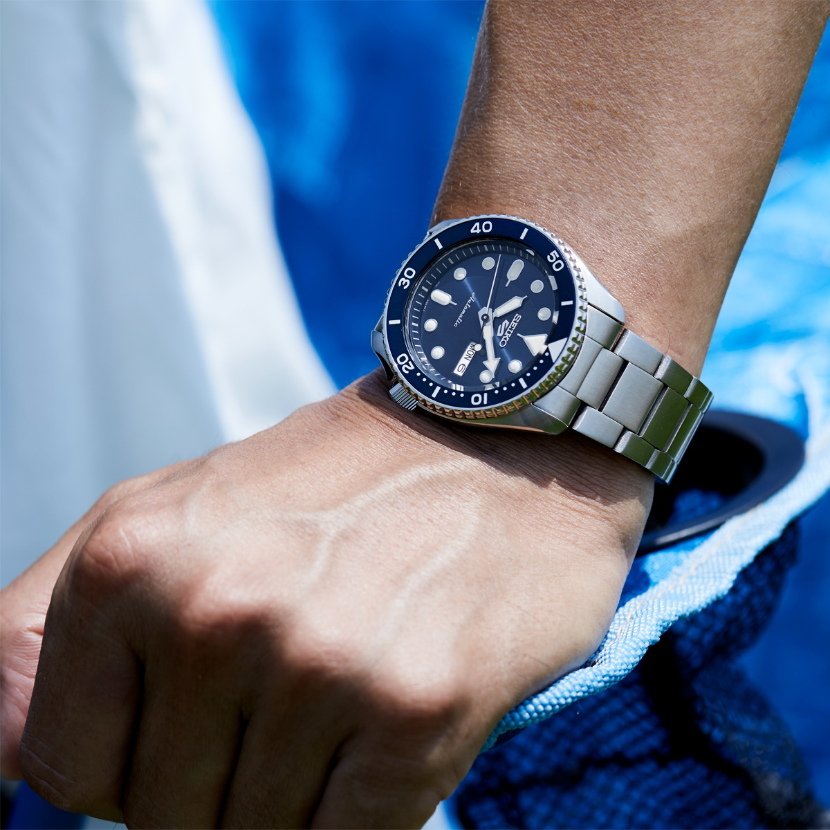 Seiko 5 sports blue best sale