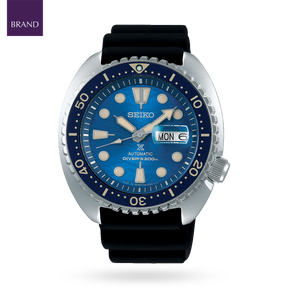 Seiko Prospex “Save The Ocean” Turtle Diver, Navy Bezel with Black Silicone Strap - SRPE07K1
