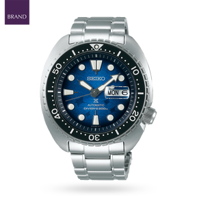 Seiko Prospex “Save The Ocean” Turtle Scuba Diver, Navy Bezel with Stainless Steel Bracelet - SRPE39K1